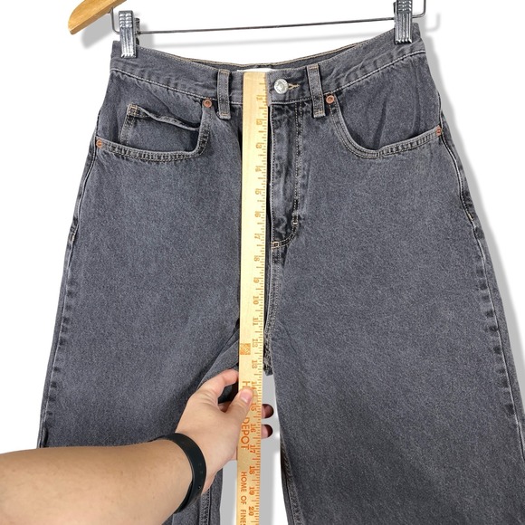 Topshop Baggy High Rise Denim Jeans Womens 28x29 Black Grunge Normcore Capsule - Picture 7 of 10